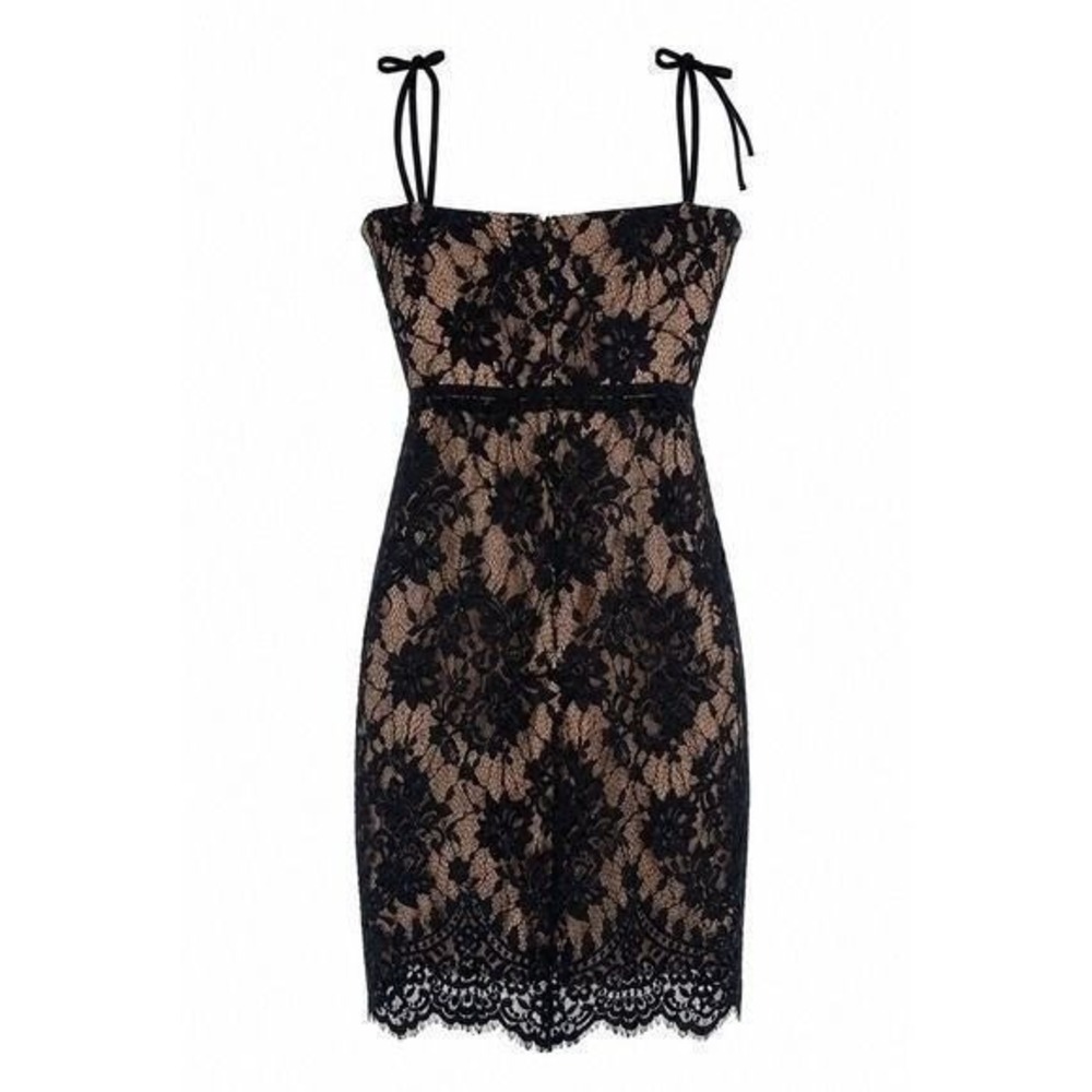 Fashion Nova Small Black Lace Mini Dress Corset Lined NWT Party - Picture 3 of 5